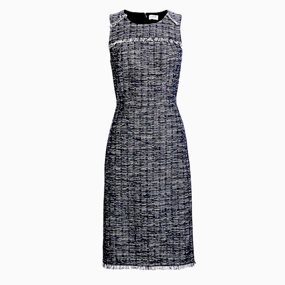 NWOT Jcrew Tweed sleevless fringe dress
